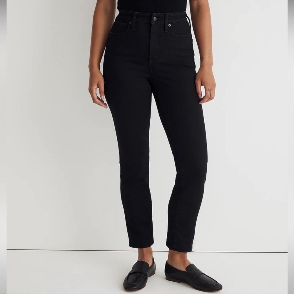 Madewell Curvy Stovepipe Jeans NWT Size 25 High Rise | Black Rinse Wash